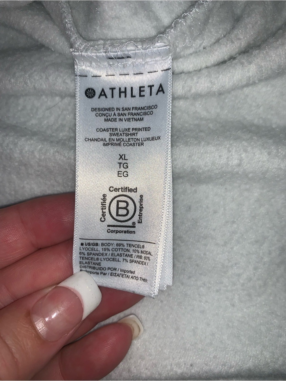 ATHLETA Chakra Floral Bluff Gray Long Sleeve Balance Sweatshirt XL - Picture 7 of 8